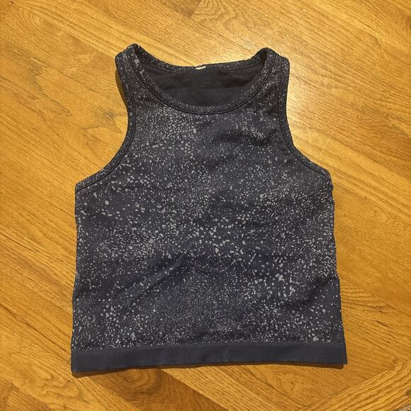 Lululemon Tops - Lululemon Align Tank Top Cropped Womens size 8 Blue Rib Speckled Light Support